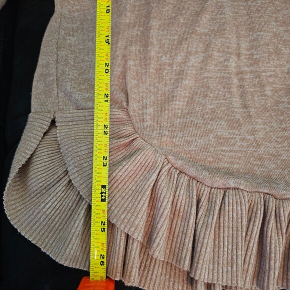 Signature Studio Sz L Tan/Lt Brown, soft, lightweight tunic sweater, long sleeve - Picture 10 of 11